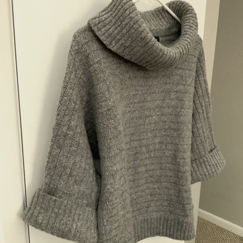 3/4 sleeve, Cowl Neck ribbed sweater Size Medium